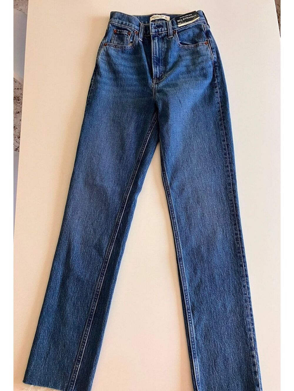 NWT Abercrombie & Fitch Ultra High Rise 90's Curve Love Straight Jeans Size 24R